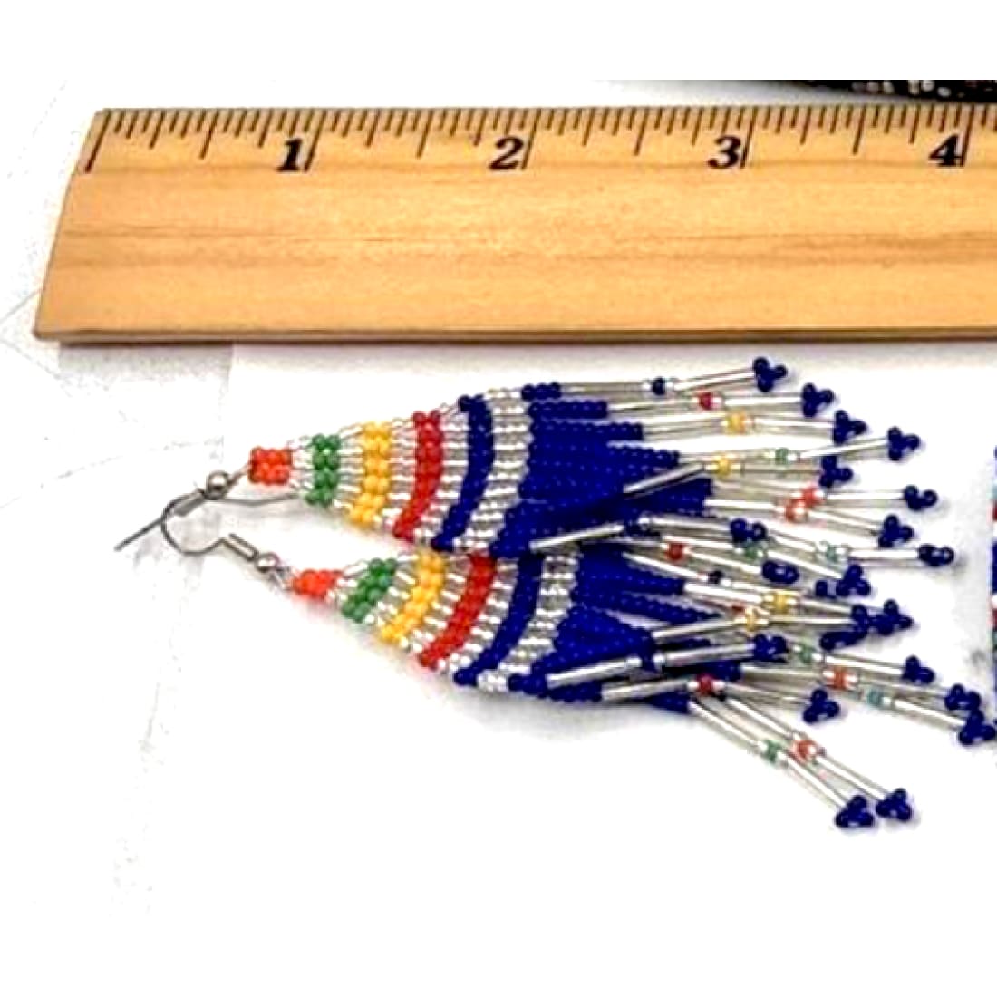 Vintage Native American Beaded Dangle Earrings - Plains Indigenous Artist