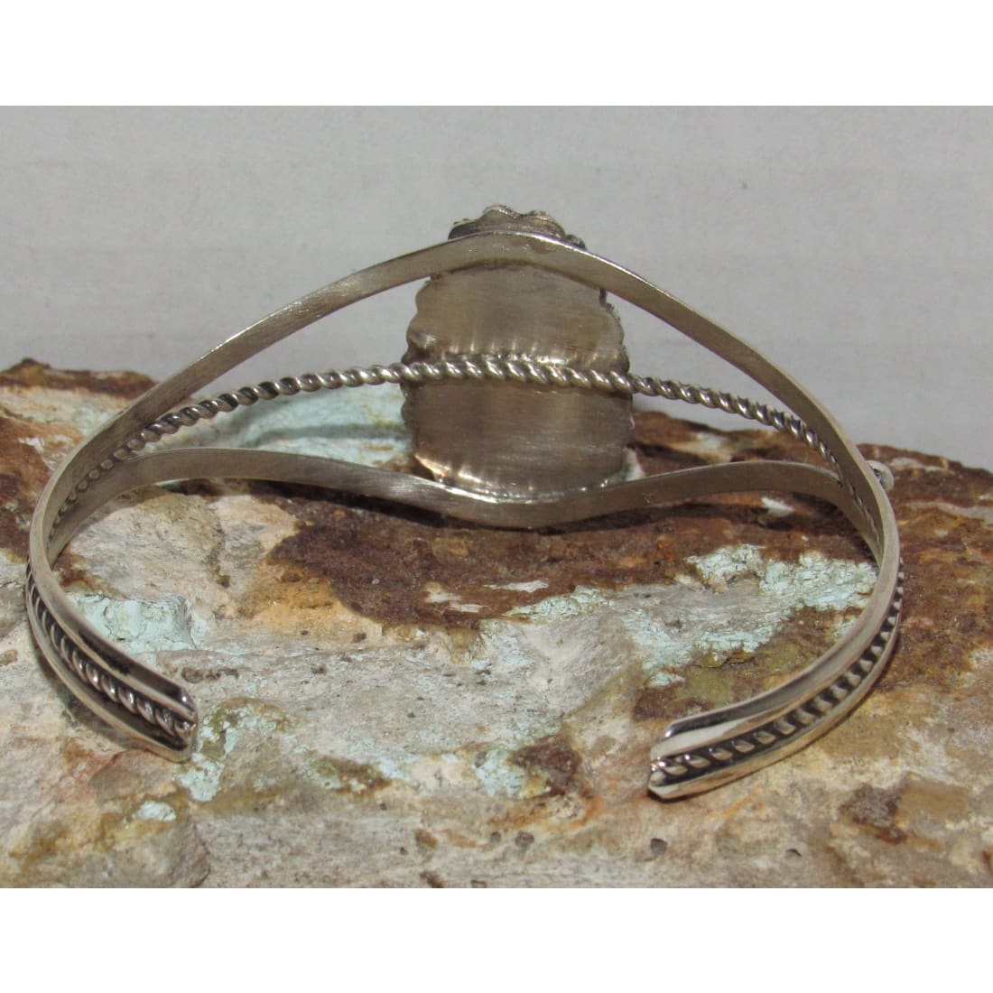 Navajo Kingman Turquoise Cuff Bracelet Sterling Silver Native Signed