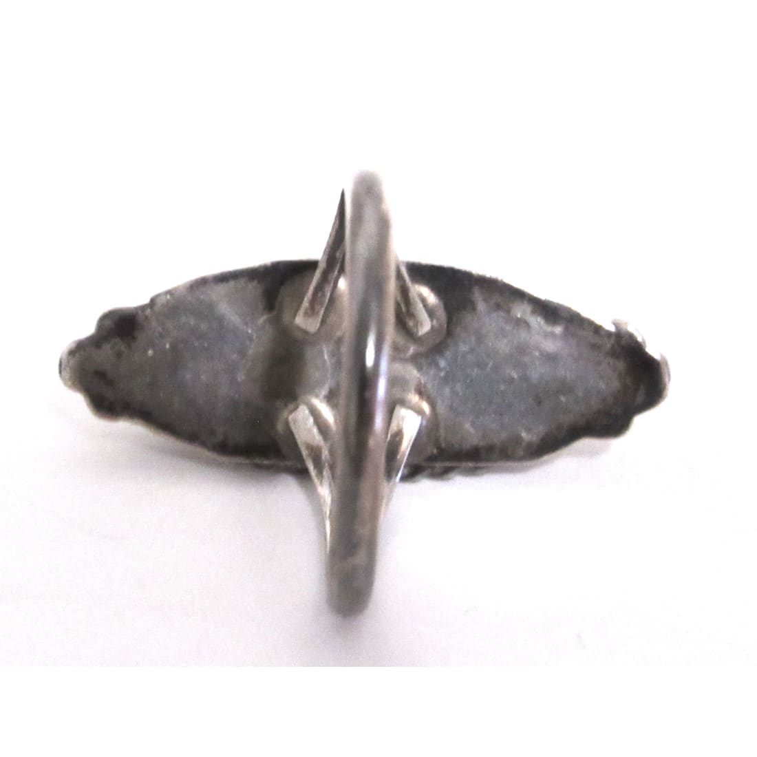 Vintage Zuni Sterling Silver Mother of Pearl Flower Inlay Ring Sz 7.5