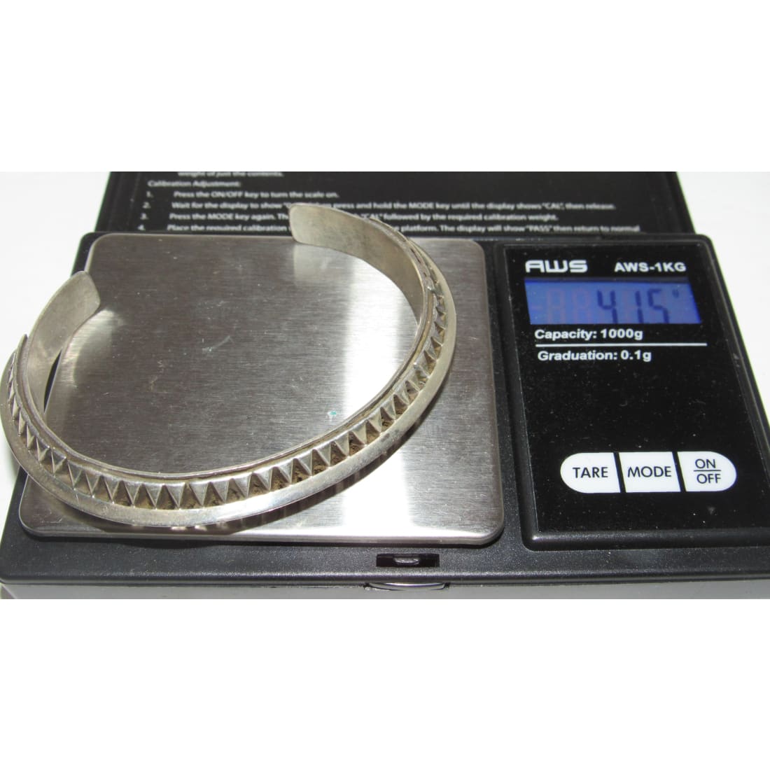 Navajo Carinated Hand Stamped Ingot Double Sided Cuff Bracelet L. Tahe 7"