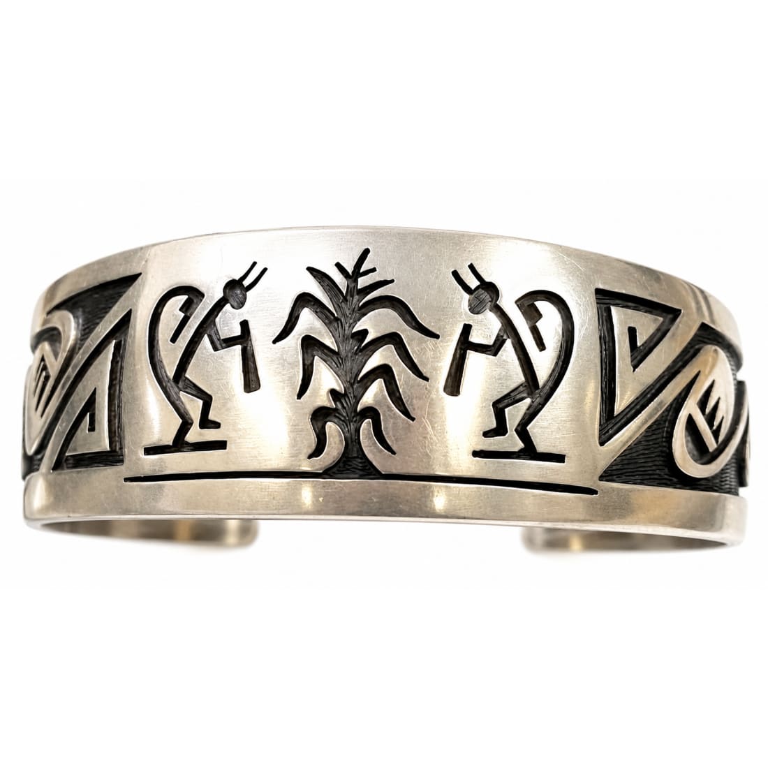 Vintage Hopi George Phillips Sterling Silver Cuff Bracelet 50g Native American
