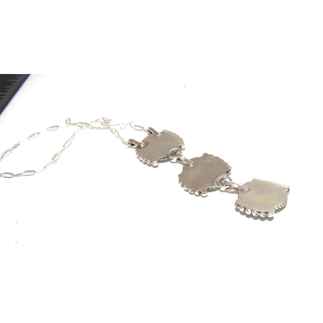 Navajo Royston Turquoise Small Lariat Necklace Sterling Silver