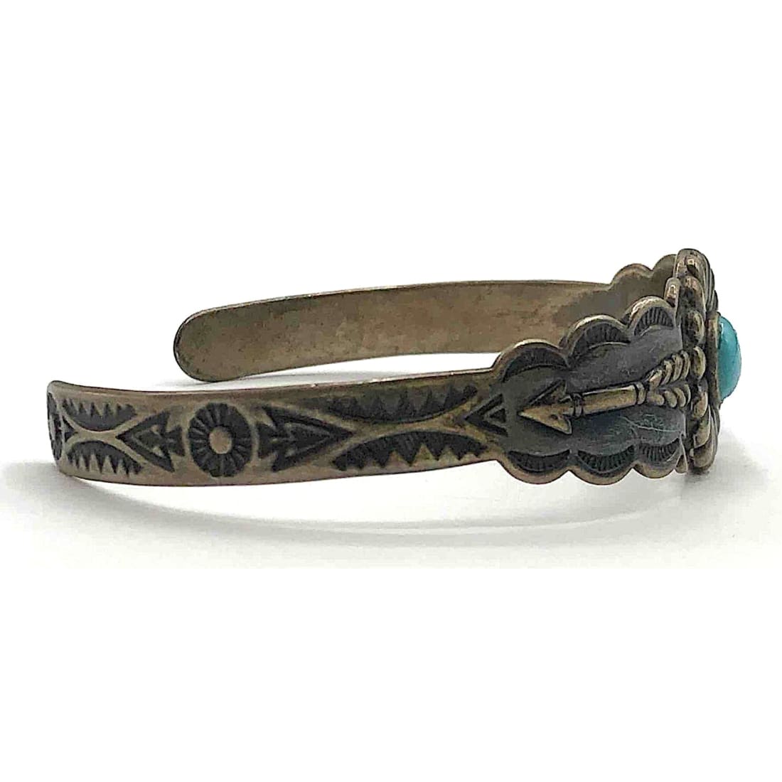 Vintage Fred Harvey Era Bracelet Navajo Sterling Turquoise Cuff