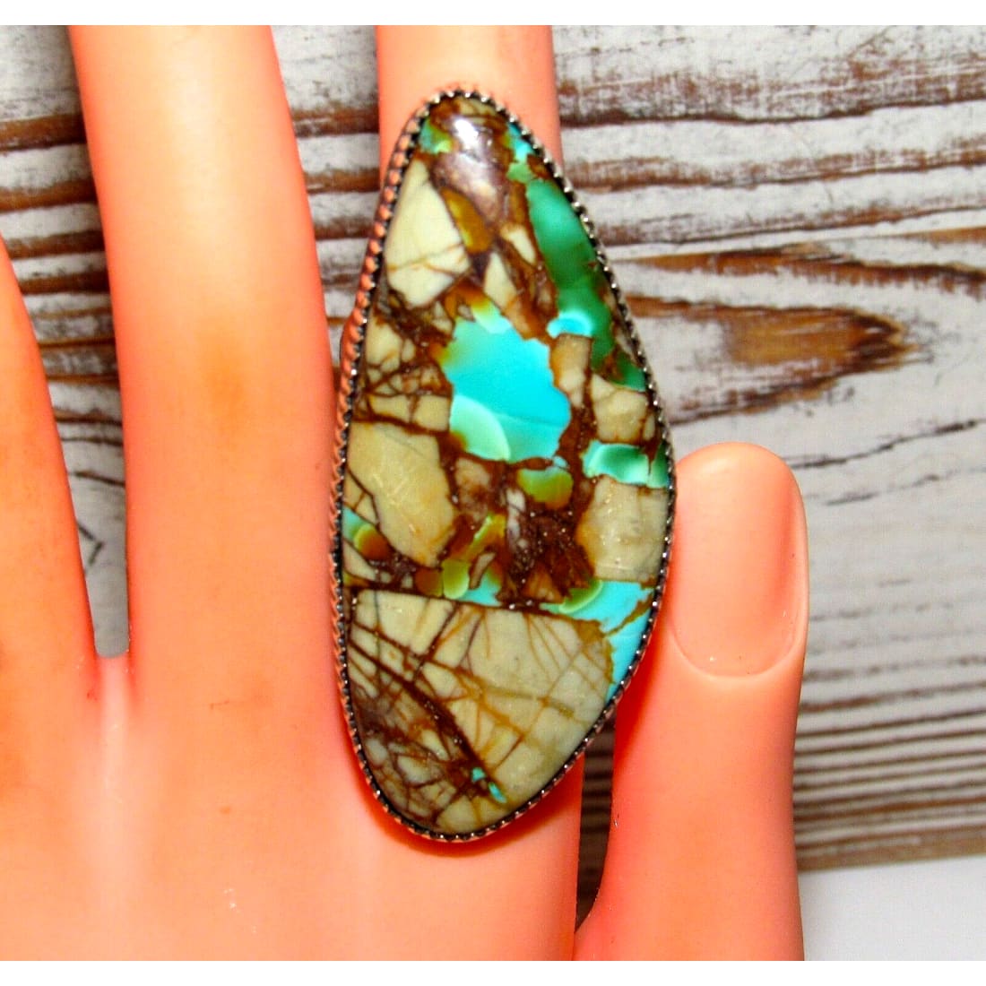 Massive Navajo Boulder Royston Turquoise Statement Ring Sz 9 Will Denetdale