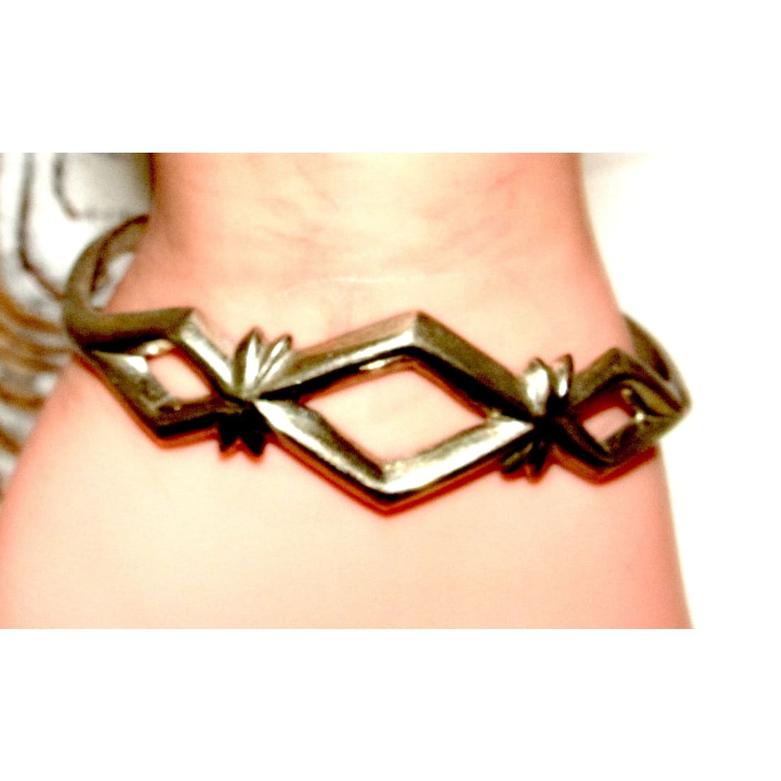 Vintage Navajo Sterling Silver Sand Cast Cuff Bracelet B. Yazzie