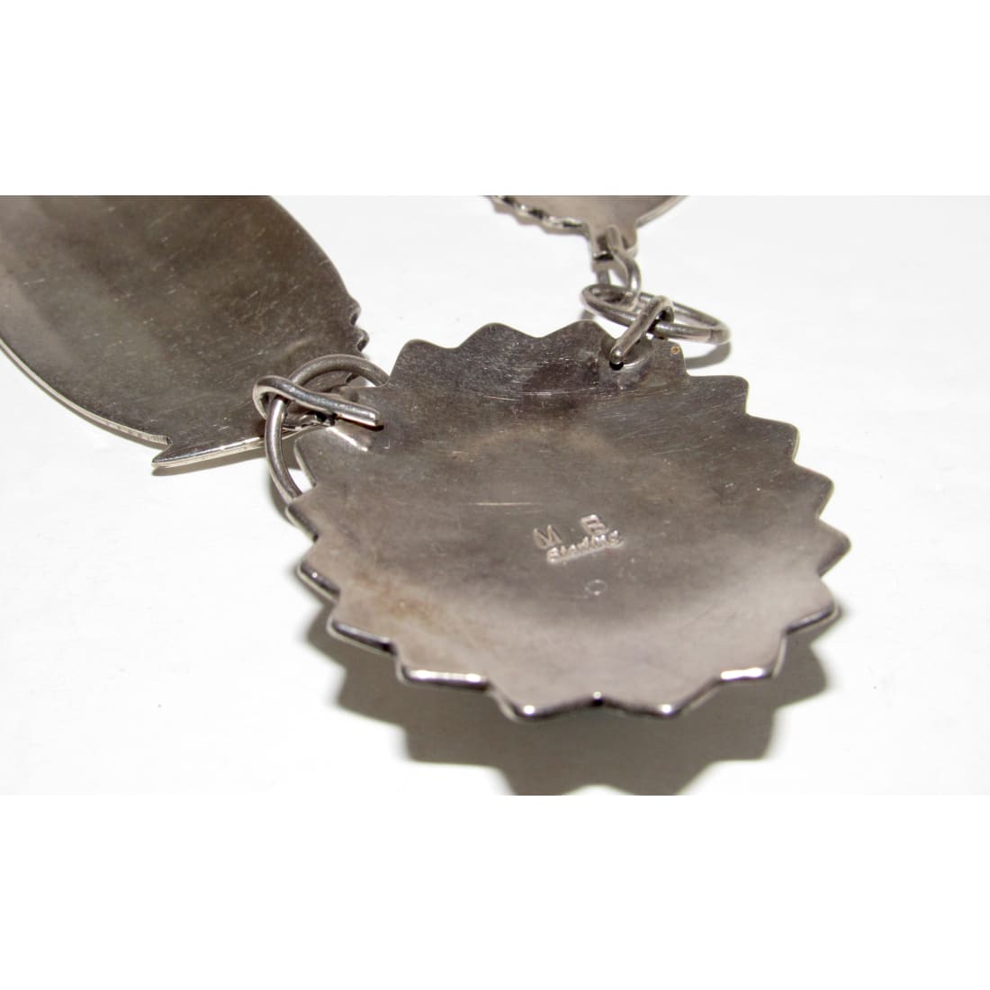 Vintage Navajo Sterling Silver Kingman Turquoise Necklace Navajo Pearls M. Begay