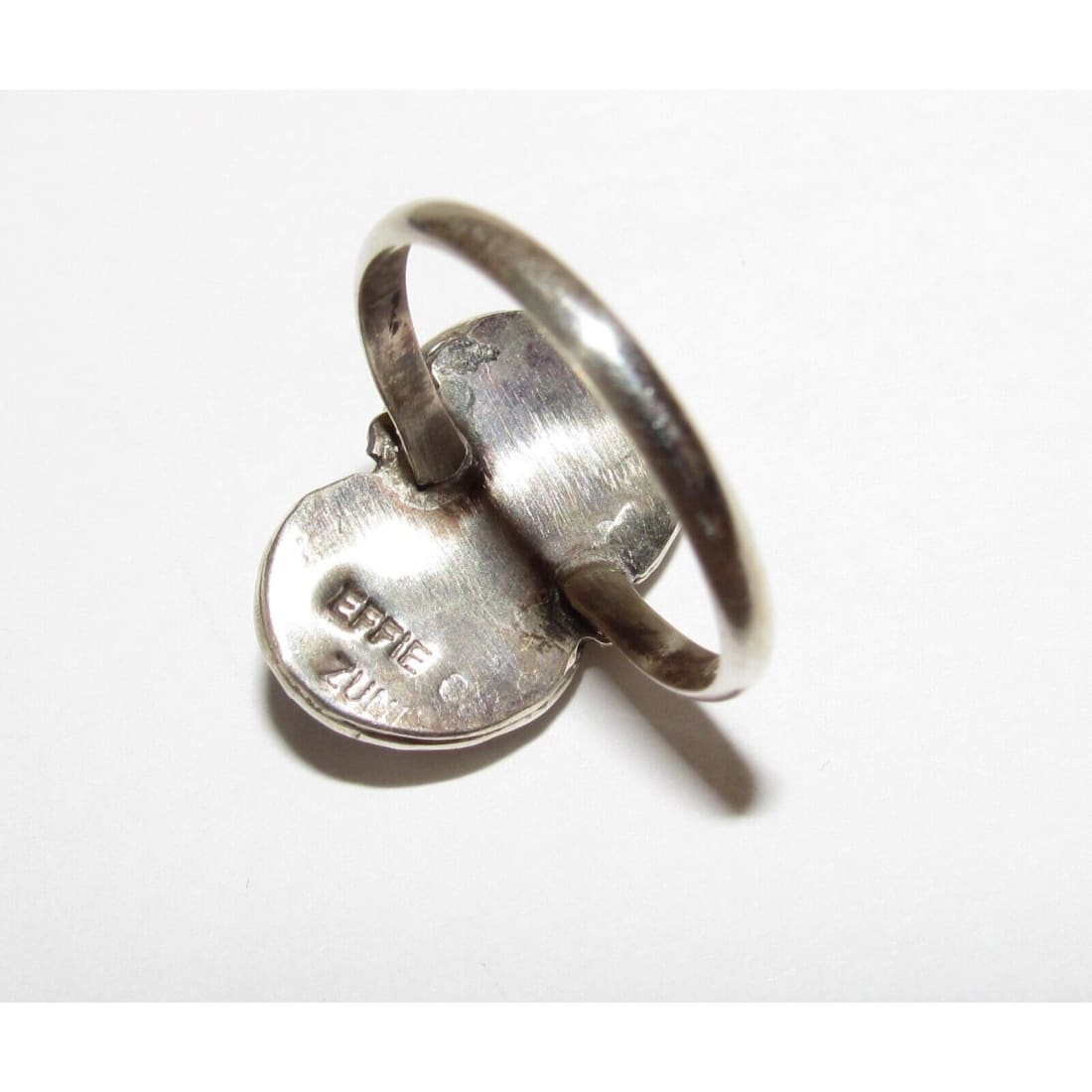 Zuni Snake Ring Size 7.5 Effie Calavaza Sleeping Beauty Turquoise Sterling Silver