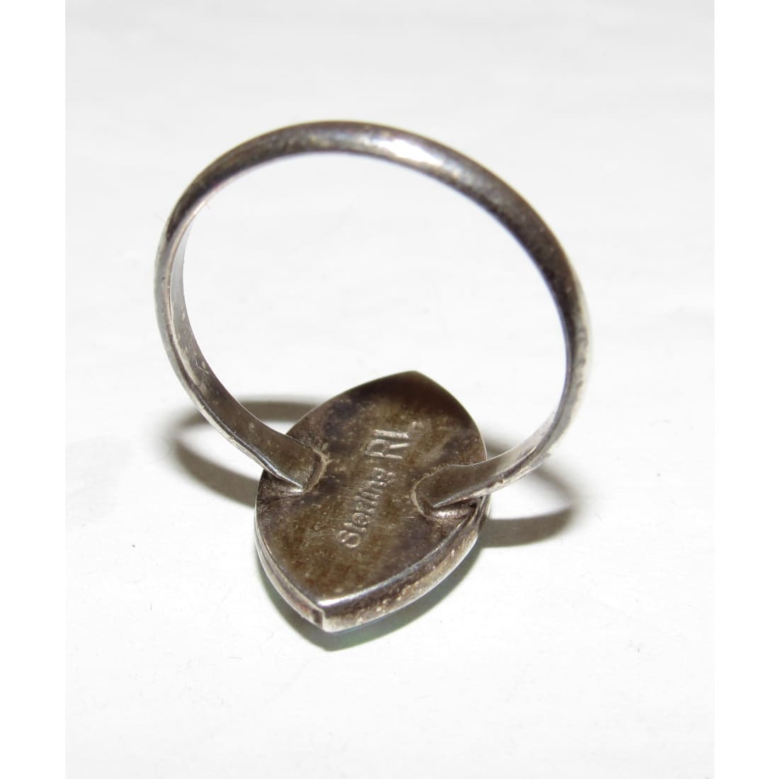 Zuni Opal Inlay Ring Size 6.5 Sterling Silver Vintage Native American