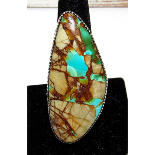 Massive Navajo Boulder Royston Turquoise Statement Ring Sz 9 Will Denetdale