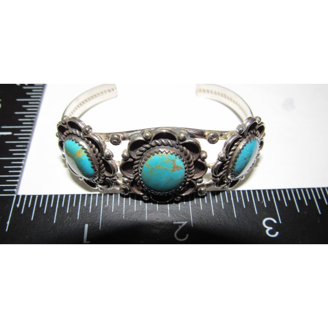 Navajo Royston Turquoise Sterling Cuff Bracelet Native American J Begay