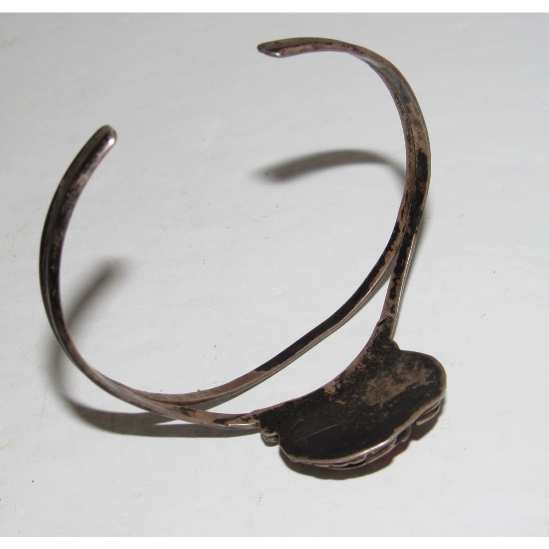 Old Pawn Navajo Coral Squash Blossom Cuff Bracelet Sterling Silver