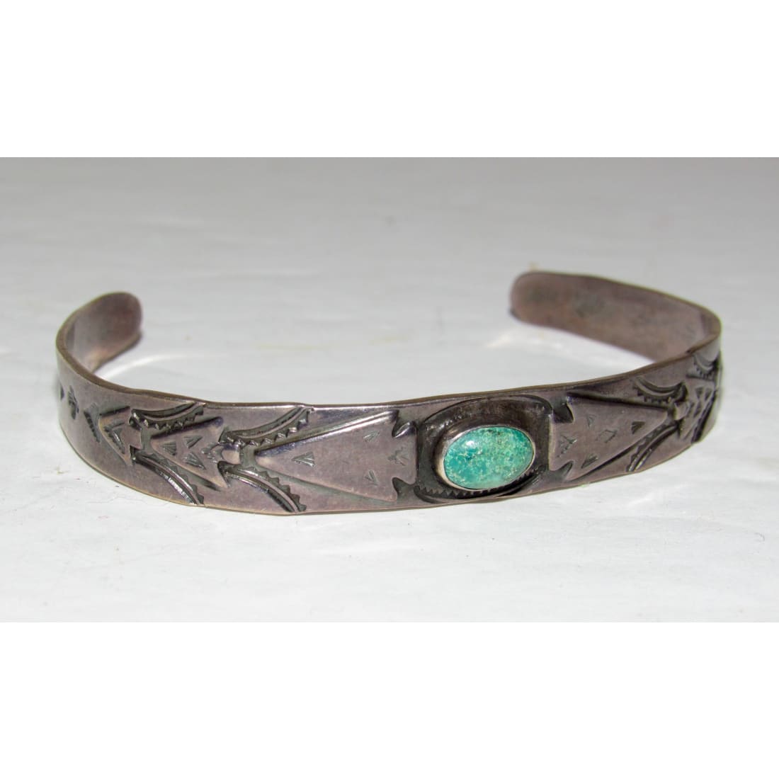 Fred Harvey Era Bracelet Navajo Sterling Turquoise Stacker Cuff Old Pawn