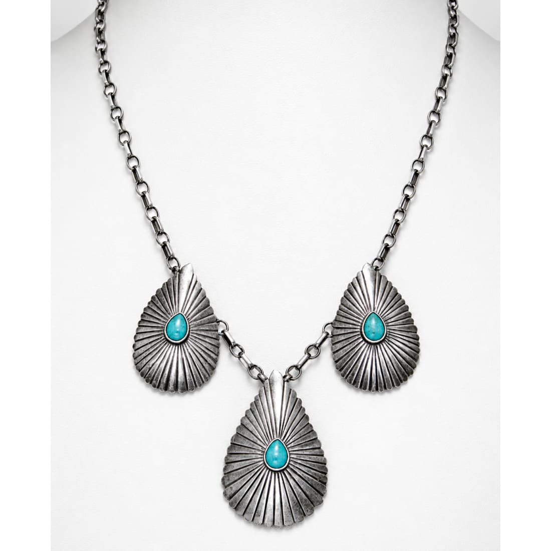 Navajo Turquoise Concho Necklace Verde Jake Sterling Silver