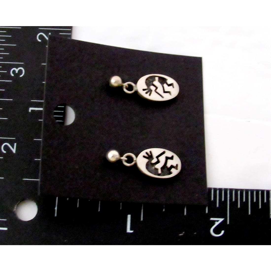 Vintage Hopi Kokopelli Sterling Silver Dangle Earrings Signed