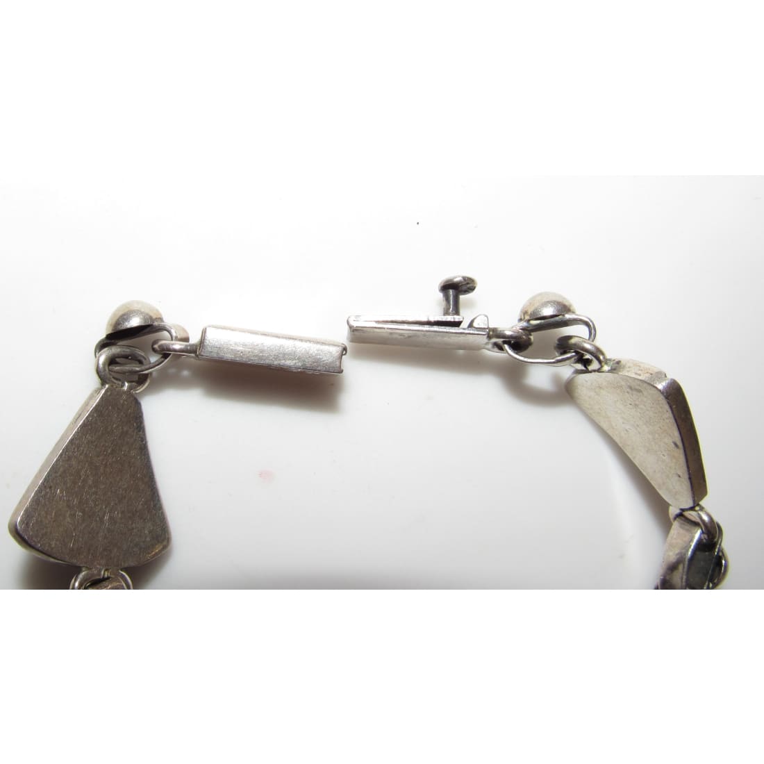 Mexican 925 Sterling Silver Onyx Inlay Link Bracelet