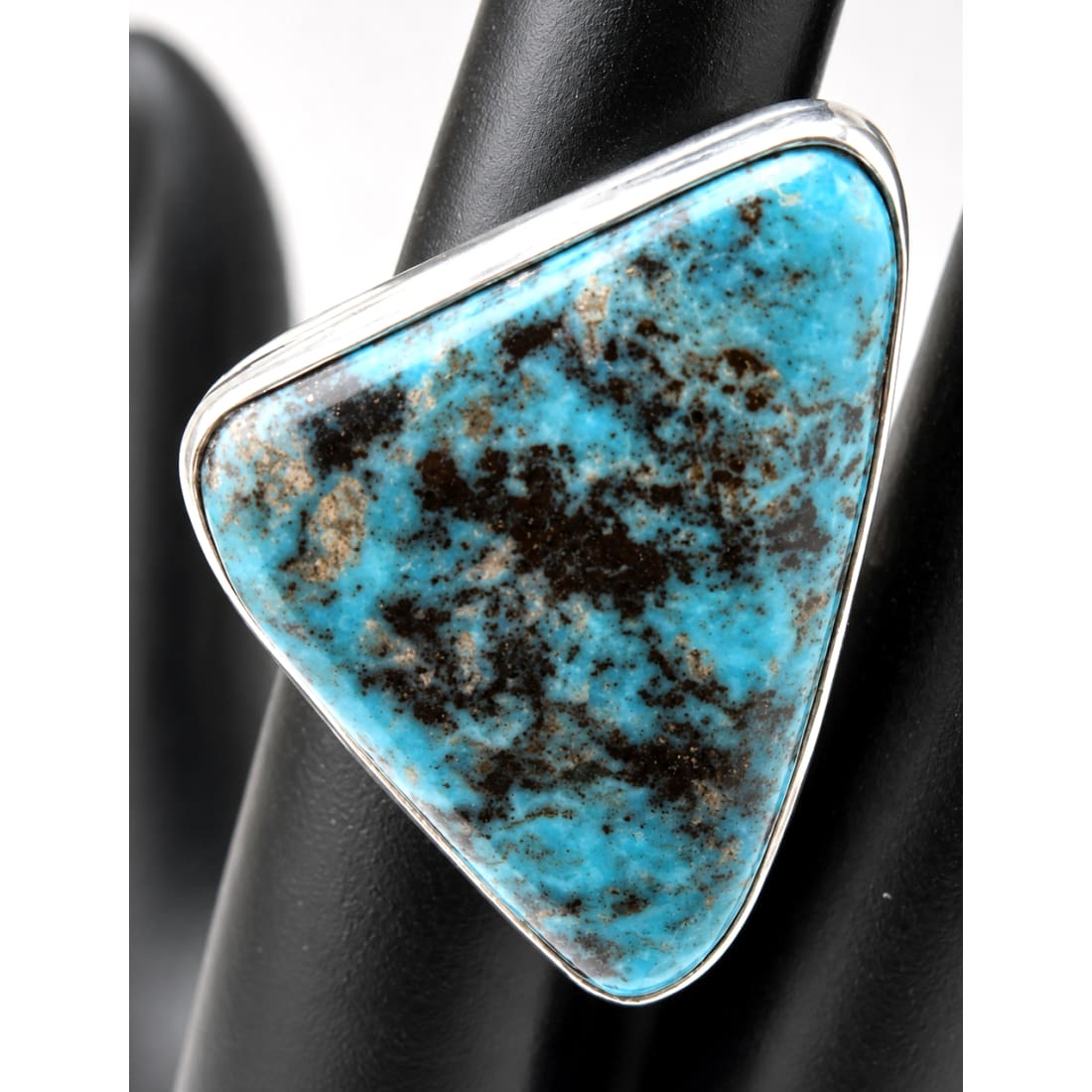 Navajo Ithaca Peak Turquoise Ring Adjustable Size Sterling Silver Adam Fierro