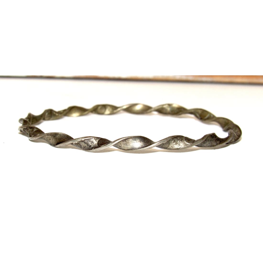 Vintage Taxco Mexico Silver Bangle Bracelet Twisted Rope Design