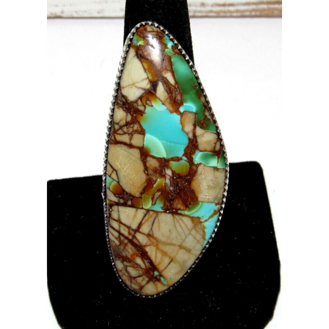 Massive Navajo Boulder Royston Turquoise Statement Ring Sz 9 Will Denetdale