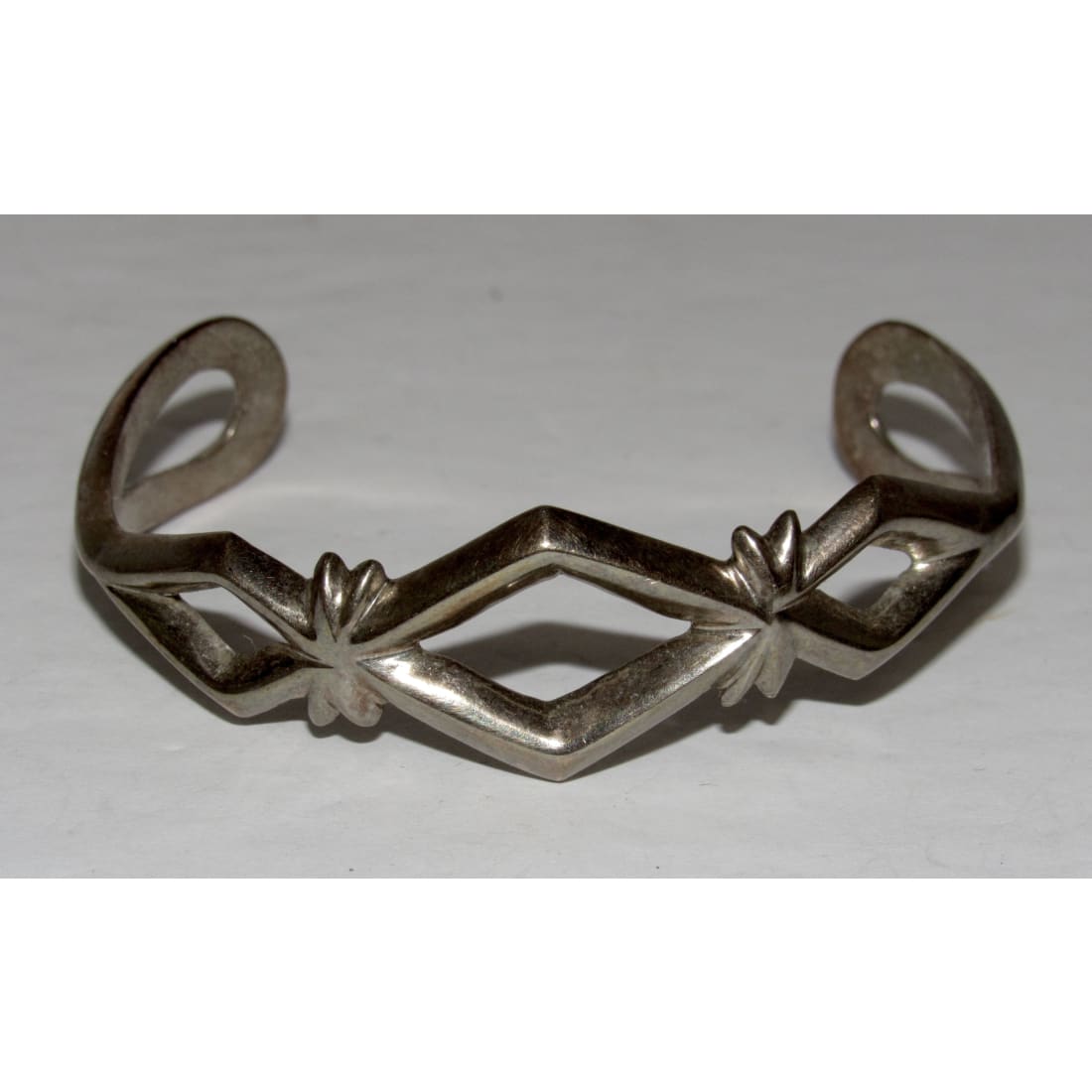 Vintage Navajo Sterling Silver Sand Cast Cuff Bracelet B. Yazzie