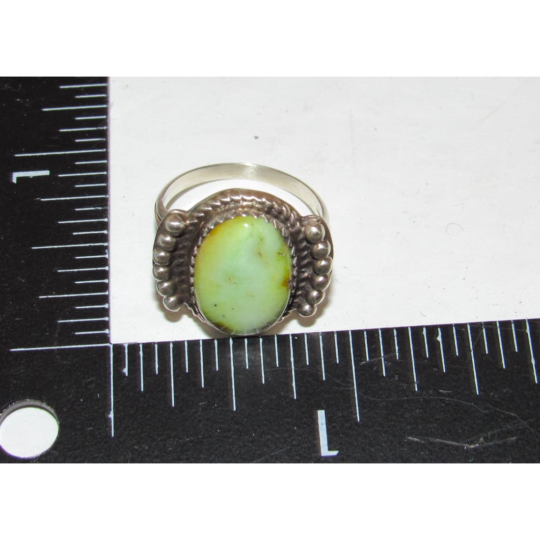 Navajo Palomino Turquoise Variscite Ring Sterling Silver Size 7 Signed