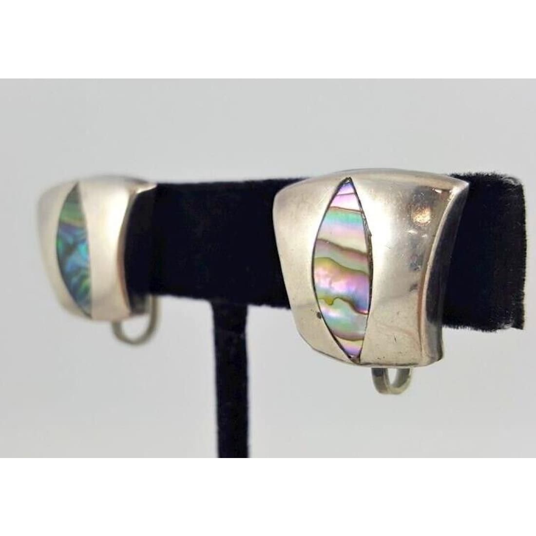 Early Taxco Mexico Sterling Silver & Abalone Shell Necklace