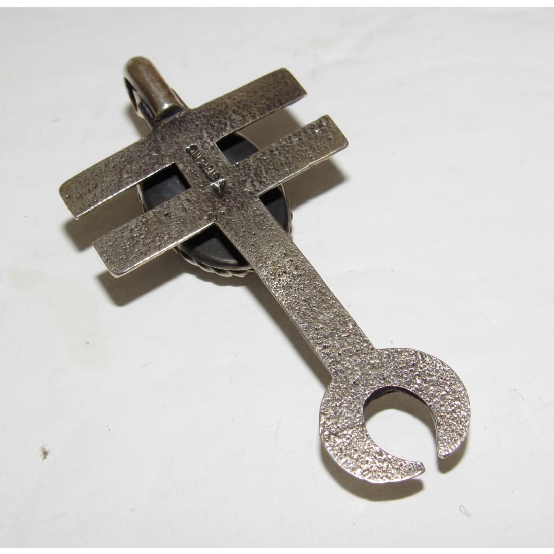 Navajo Tufa Cast Dragonfly Cross Pendant Naja Red Mountain Turquoise