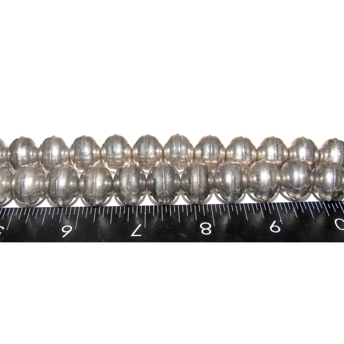 Early Navajo Pearls Necklace Hand Made Beads Sterling Silver 100g