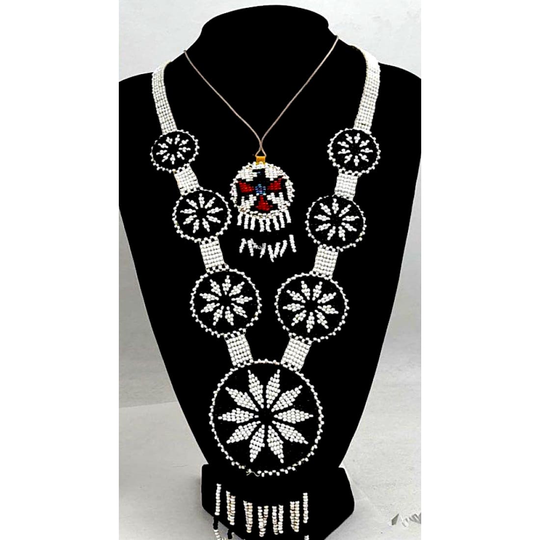 Vintage Native American Beaded Medallion Necklaces - Plains Indigenous Artist