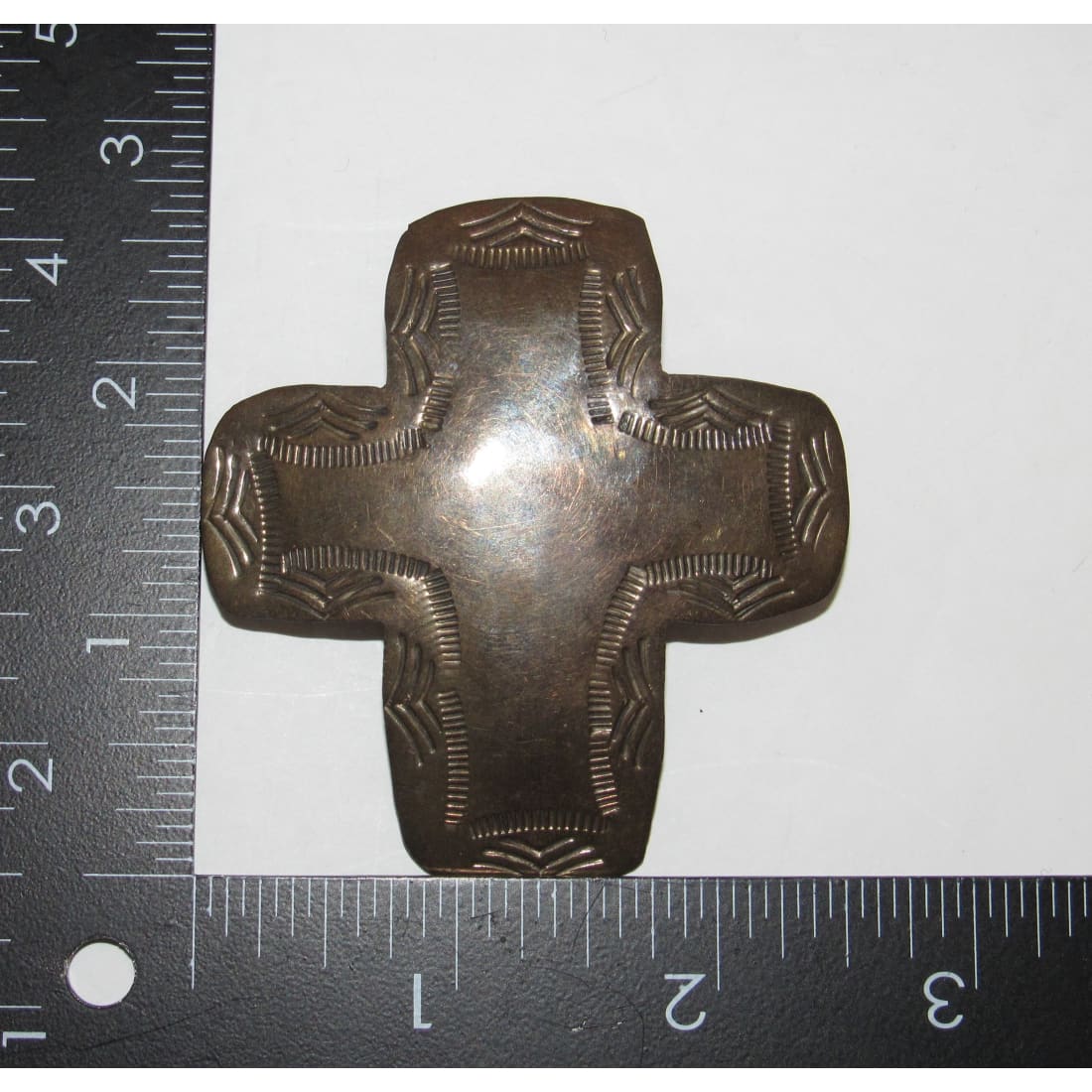 Large Vintage Taxco Cross Pendant Mexican 925 Silver