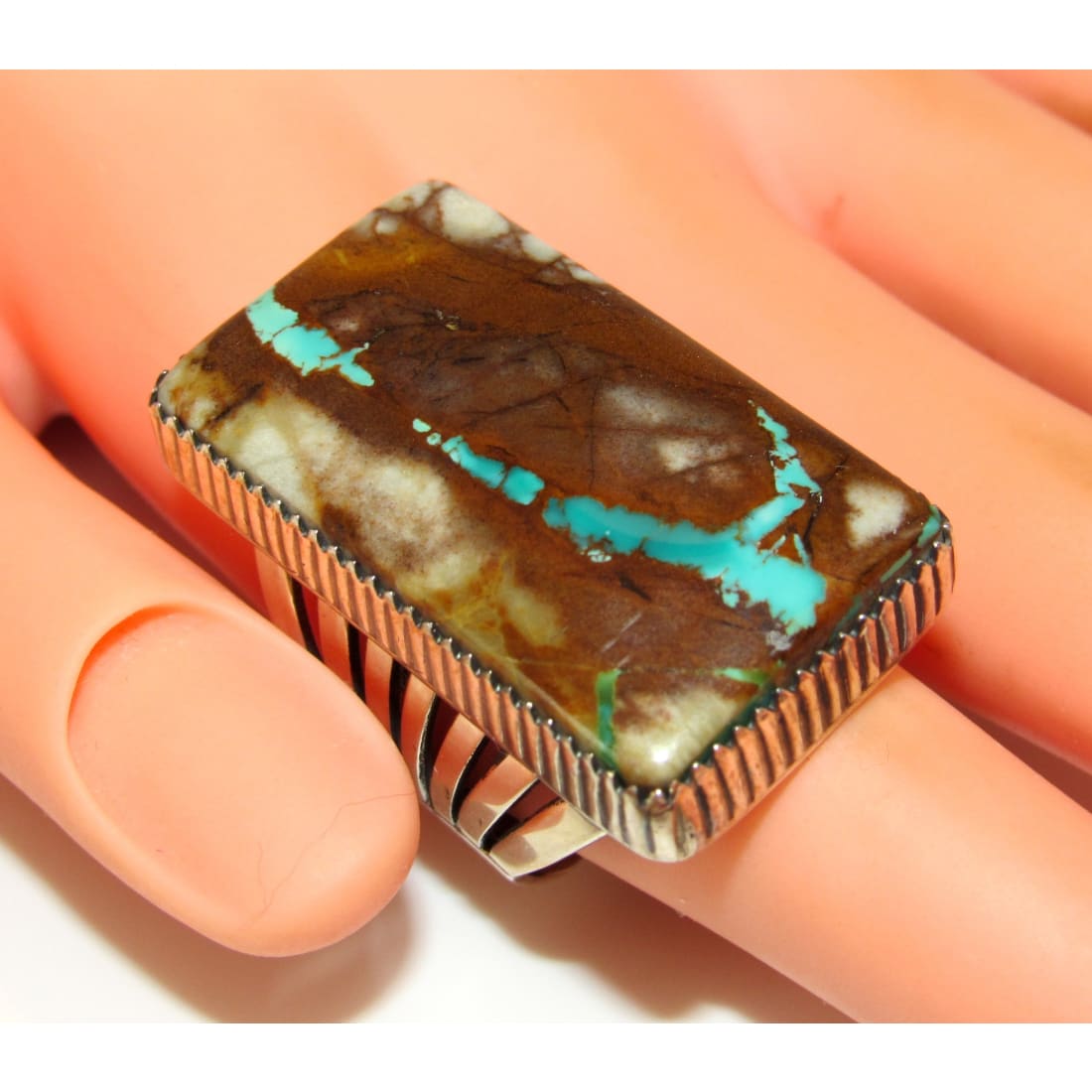 Massive Navajo Boulder Royston Turquoise Statement Ring Sz
