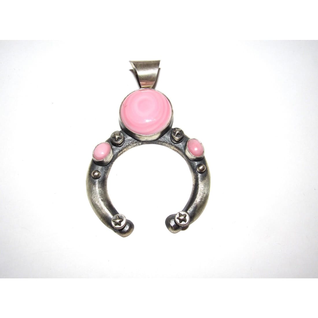 Massive Navajo Naja Pendant Pink Conch Shell Sand Cast