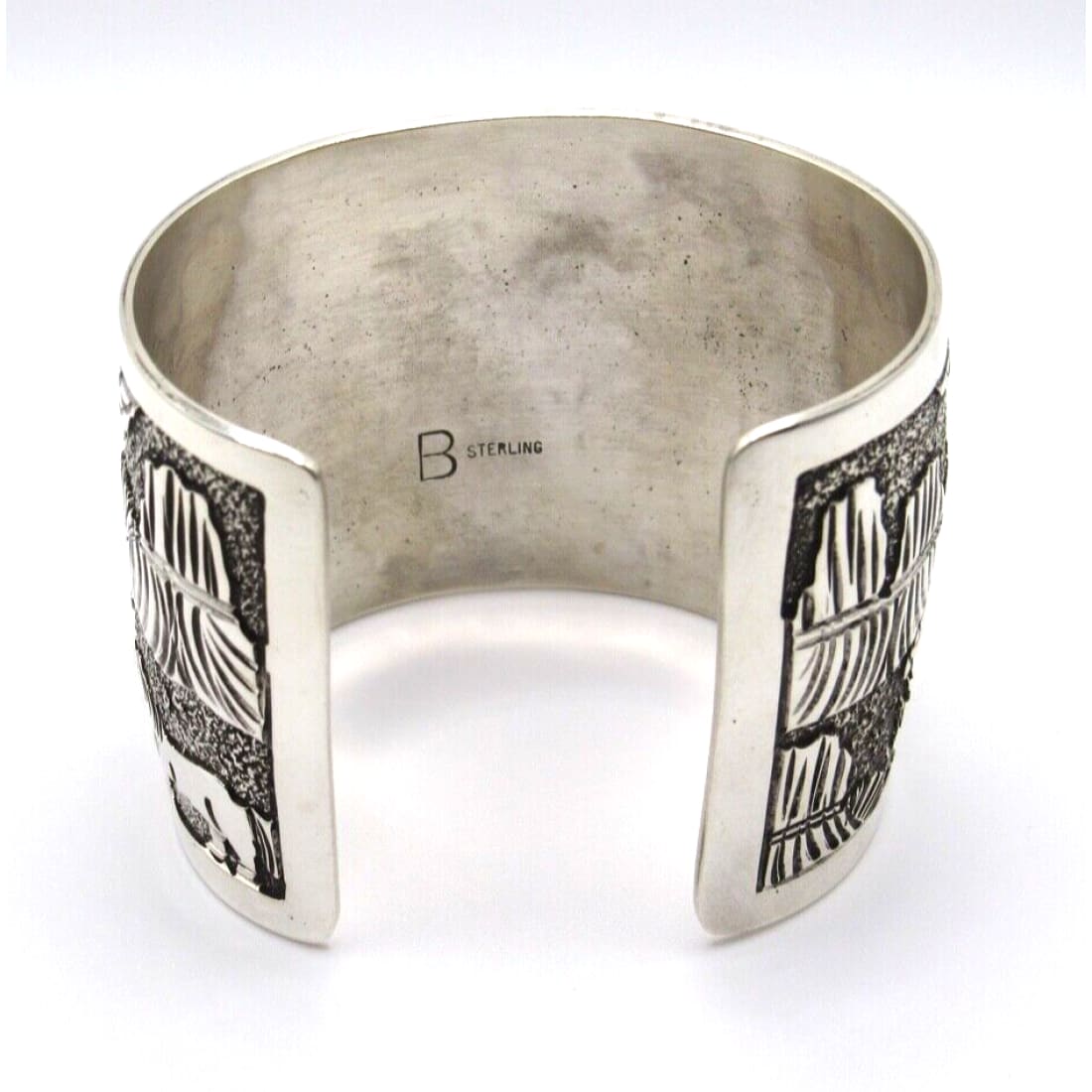 Massive Navajo Storyteller Cuff Bracelet E Becenti Horses