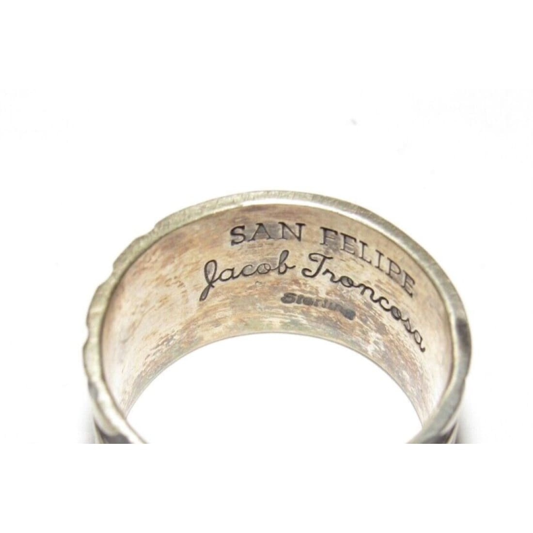 Native American Band Ring Sz 10.5 Sterling Silver Ingot J.