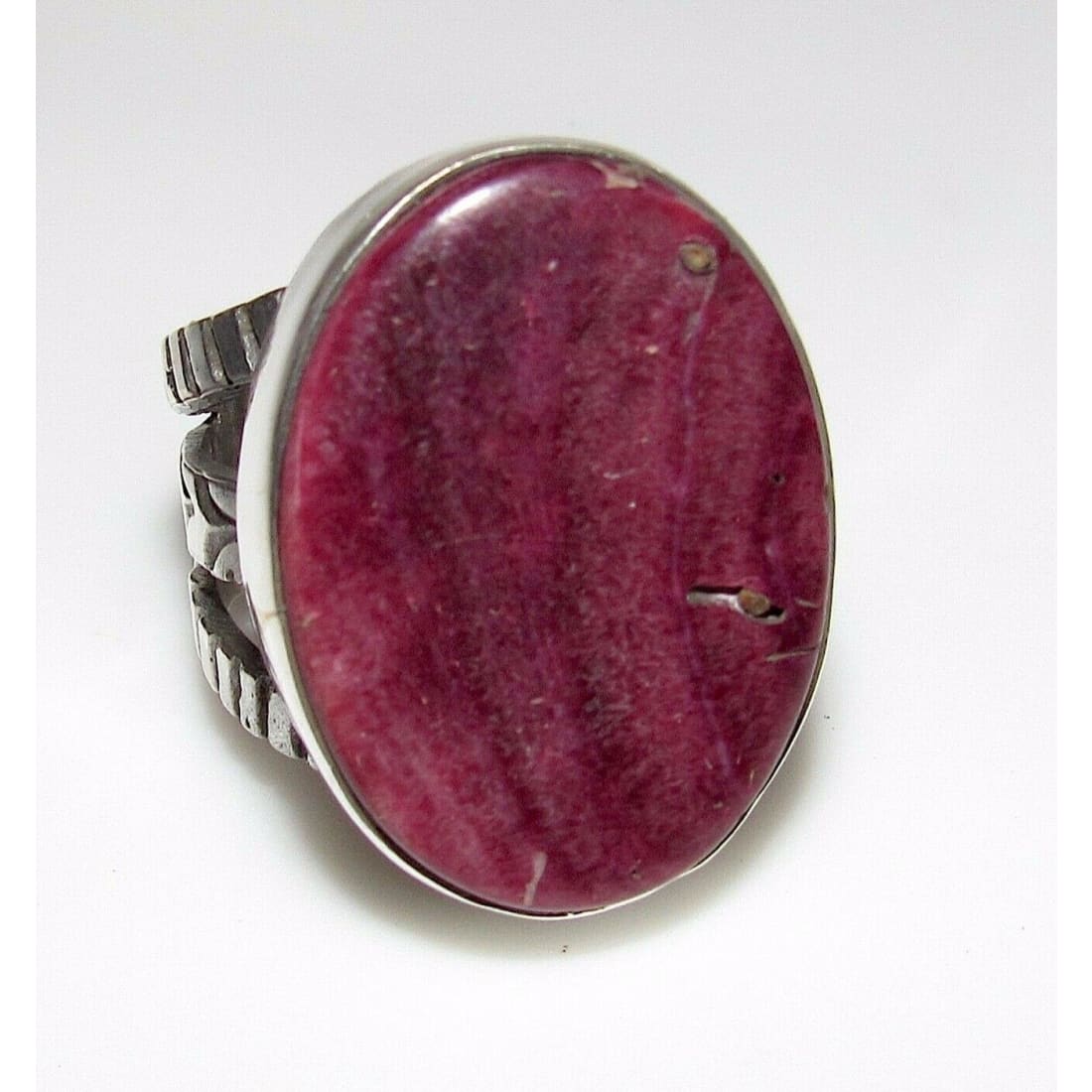 Native American Purple Spiny Ring Sz 8 San Felipe Sterling Silver Signed Native American