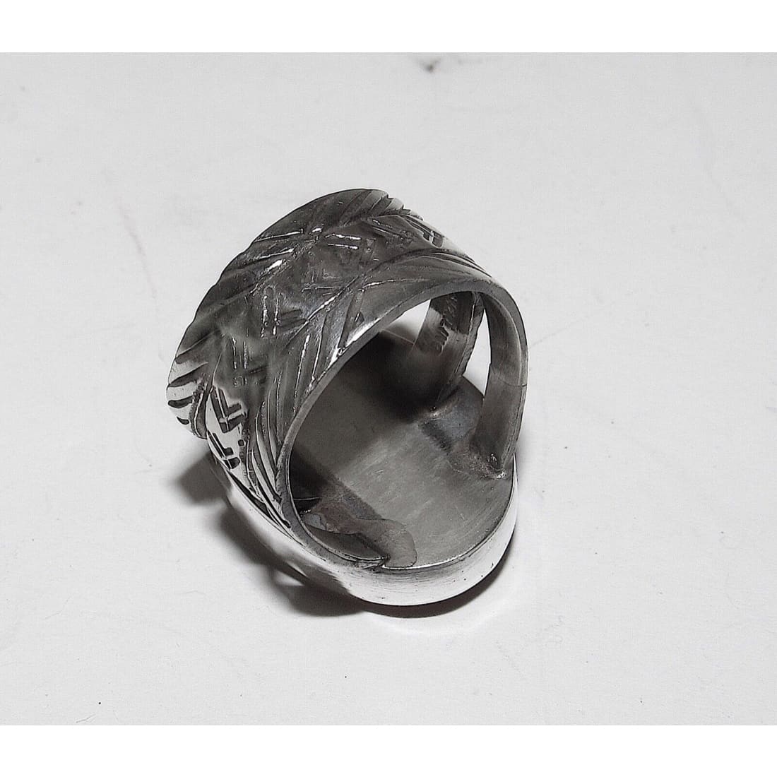 Native American Red Spiny Ring Sz 8 San Felipe Sterling