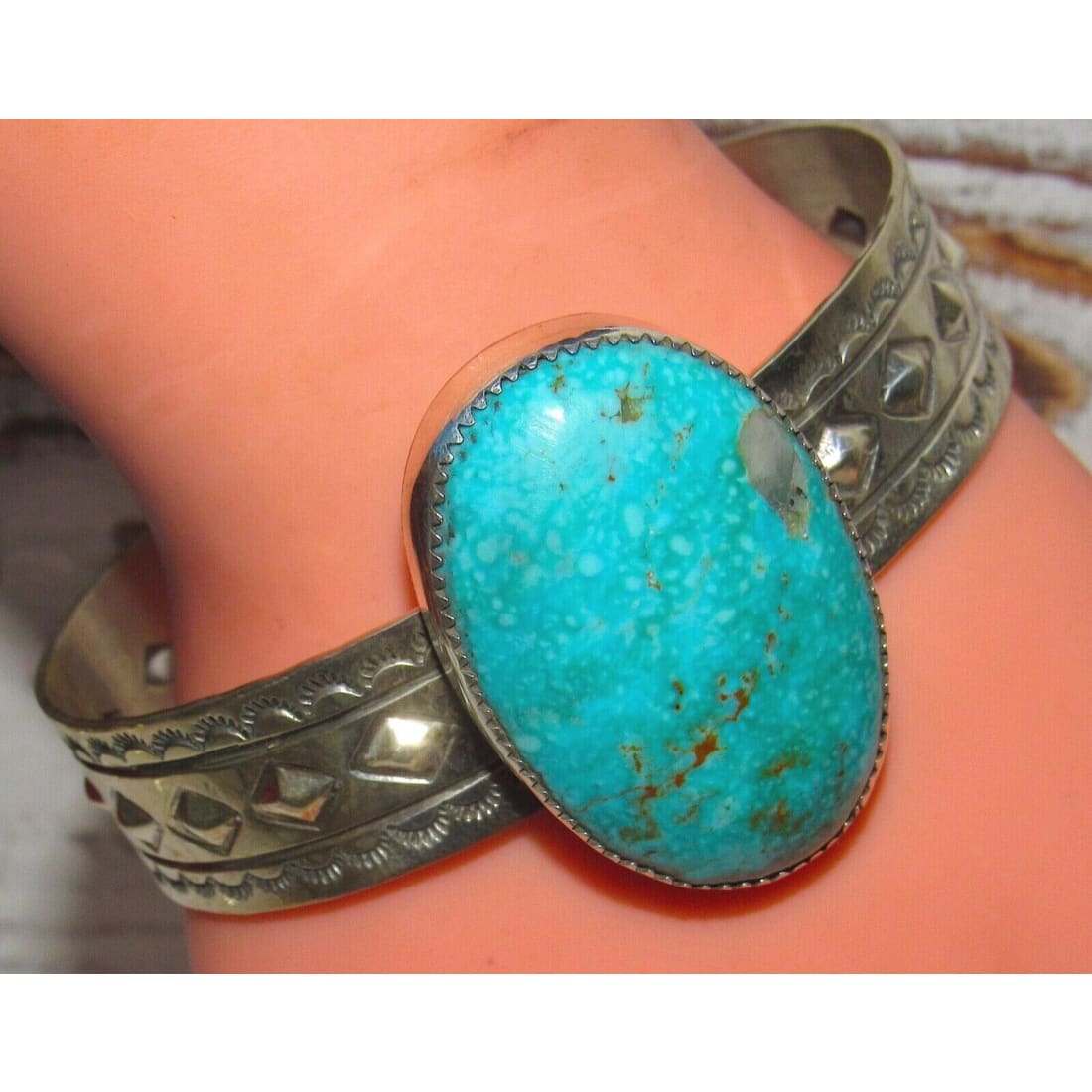 Massive Native American Royston Cuff Bracelet Native