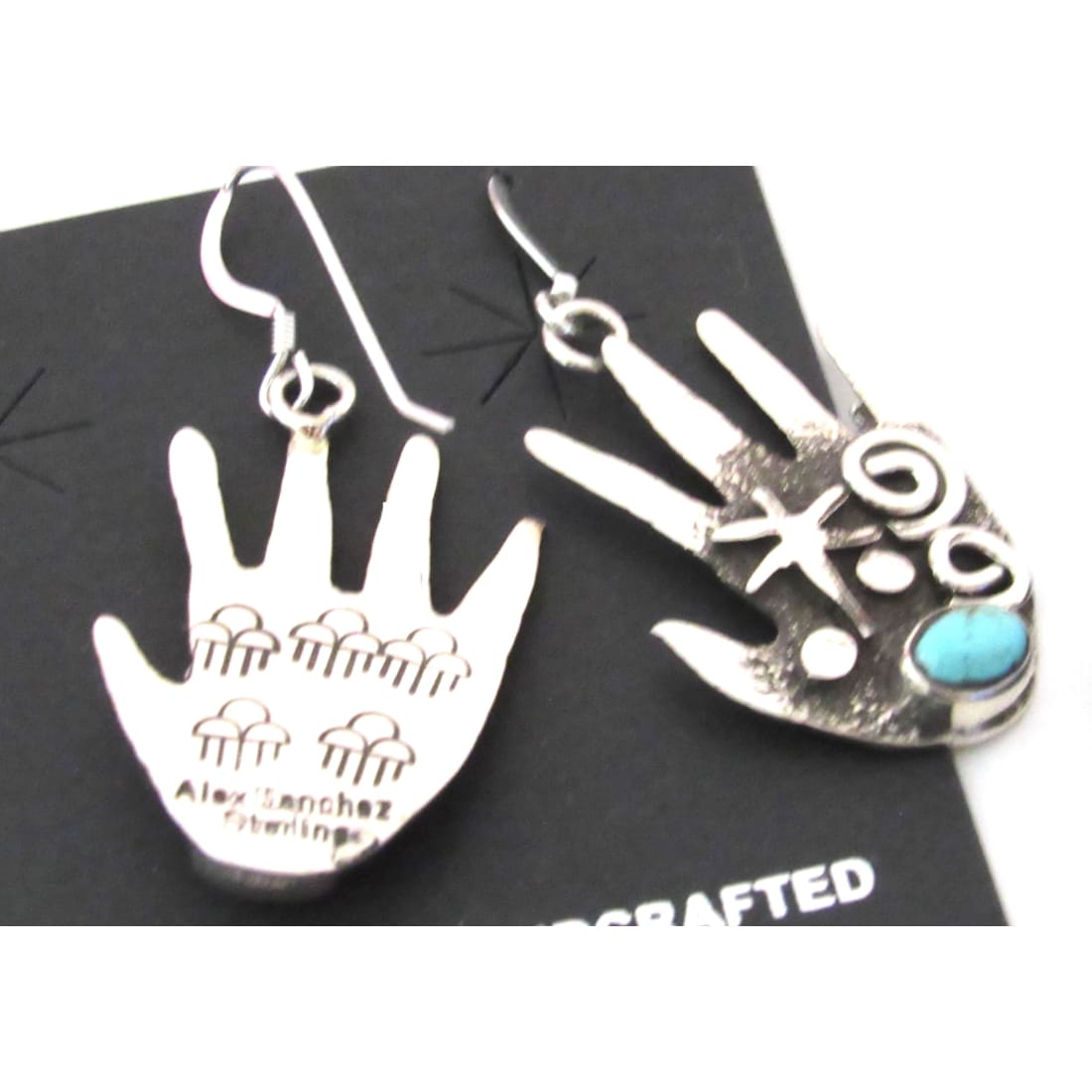 Navajo Alex Sanchez Petroglyph Dangle Healing Hands