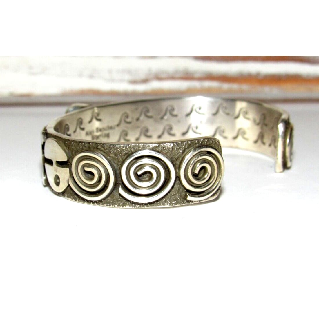 Navajo Alex Sanchez Petroglyphs Cuff Bracelet Number 8