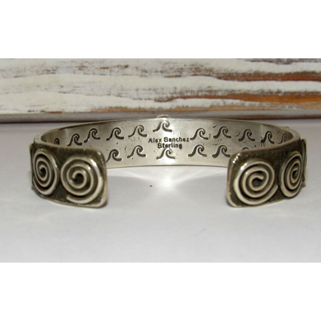Navajo Alex Sanchez Petroglyphs Cuff Bracelet Number 8