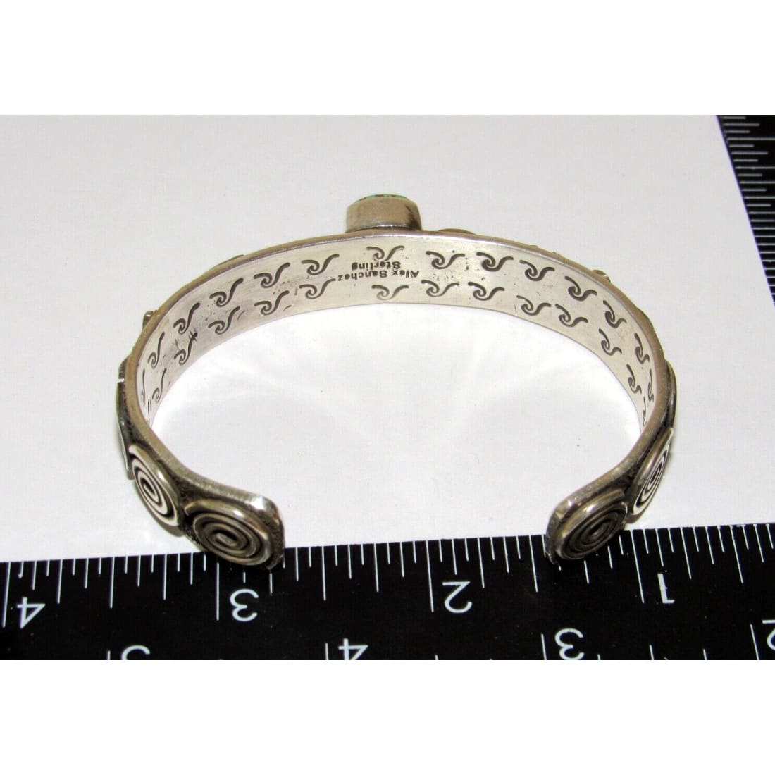 Navajo Alex Sanchez Petroglyphs Cuff Bracelet Number 8