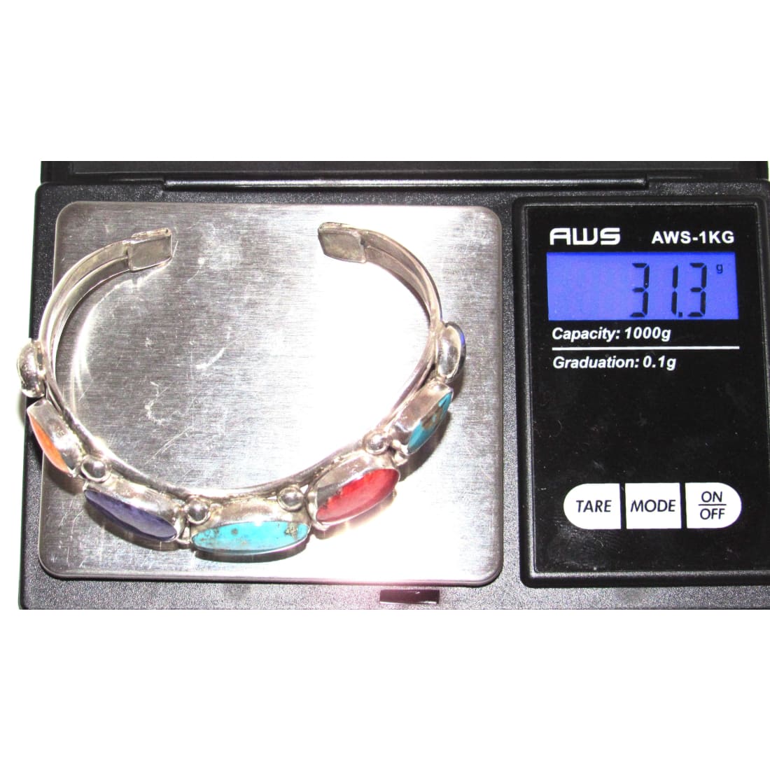 Navajo Davida Lister Turquoise Spiny Cuff Bracelet 925