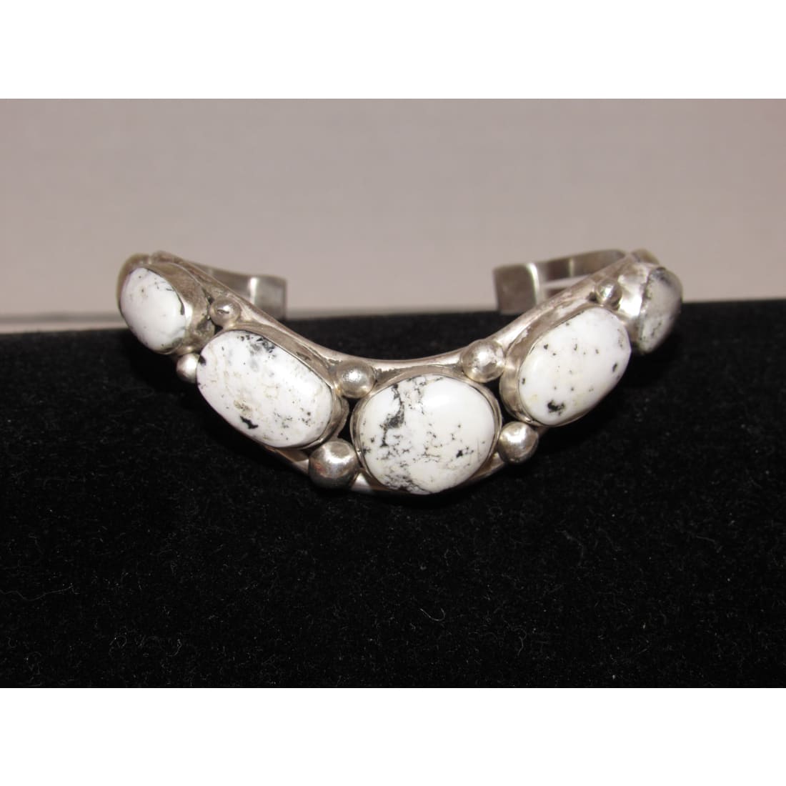 Navajo Davida Lister White Buffalo Cuff Bracelet 925