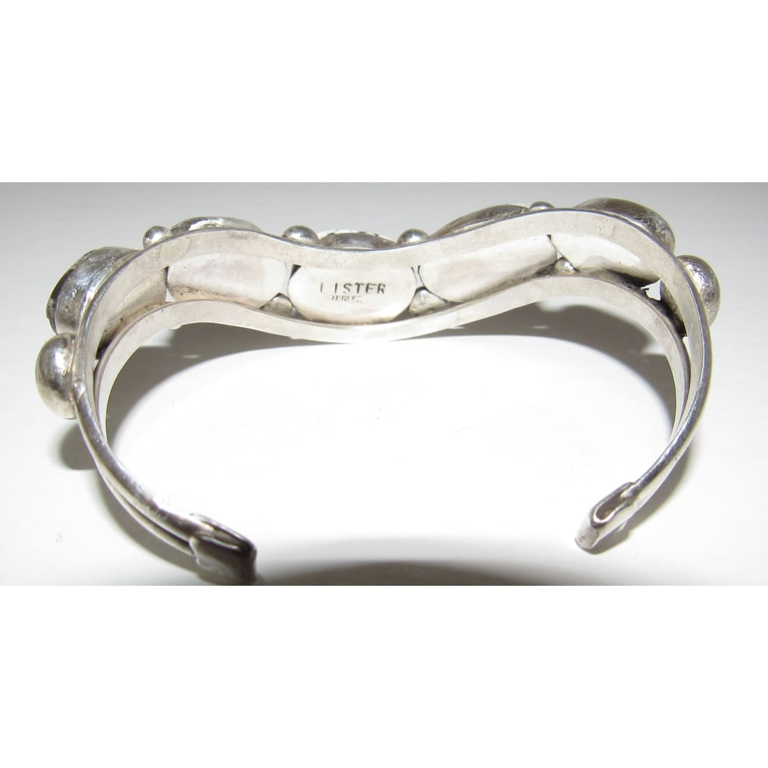 Navajo Davida Lister White Buffalo Cuff Bracelet 925