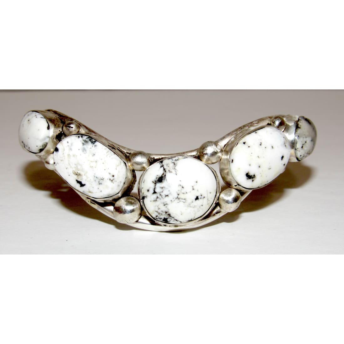 Navajo Davida Lister White Buffalo Cuff Bracelet 925