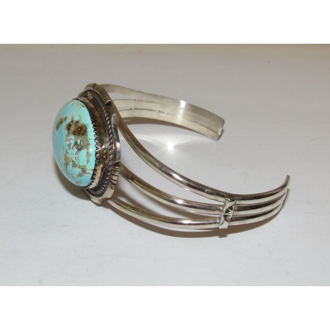Navajo Dry Creek Turquoise Cuff Bracelet Sterling Silver E.