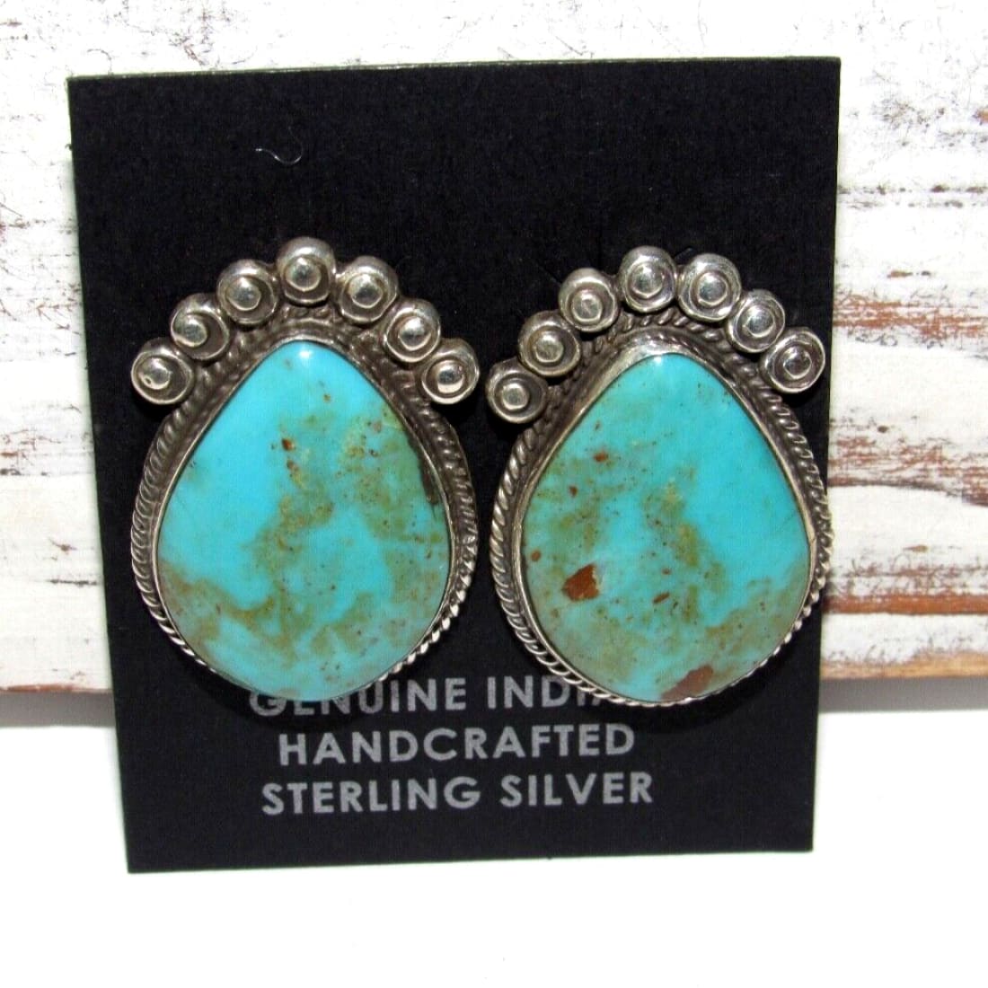 Navajo Gem Grade Royston Turquoise Post Earrings P. Yazzie -