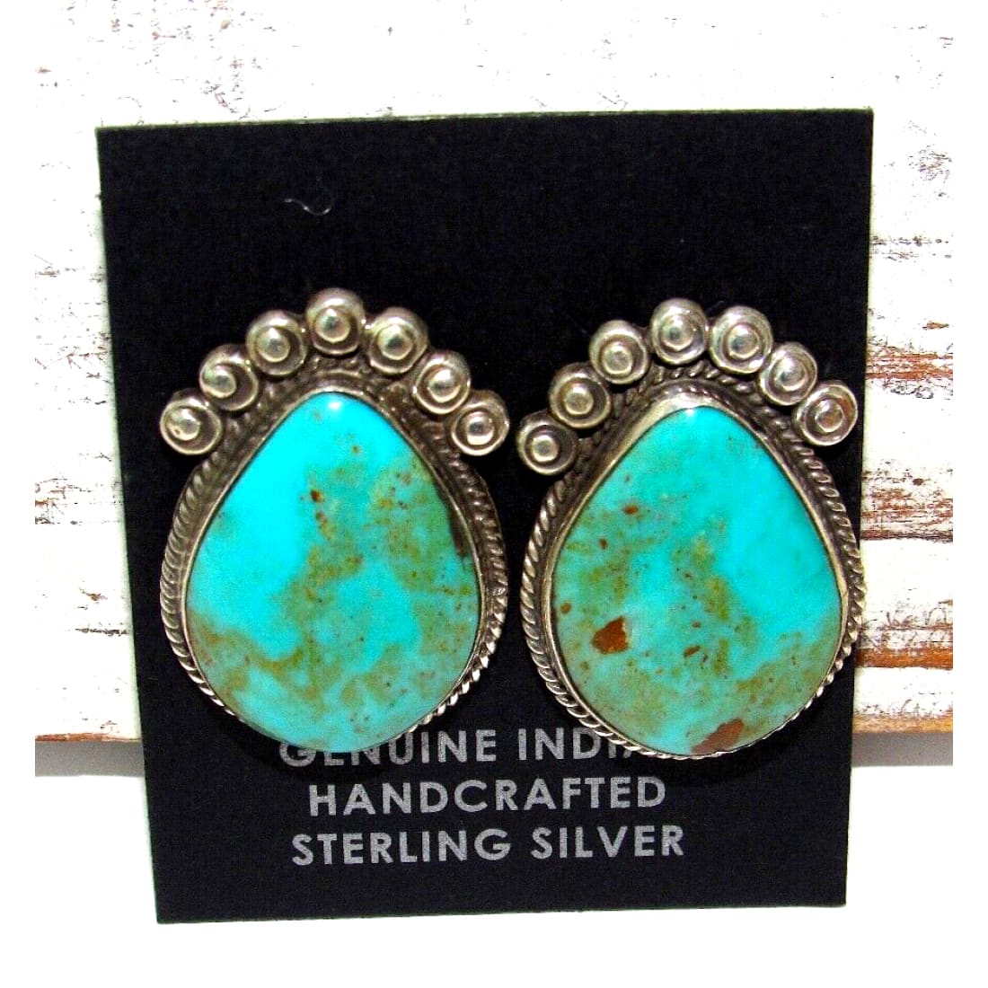Navajo Gem Grade Royston Turquoise Post Earrings P. Yazzie -