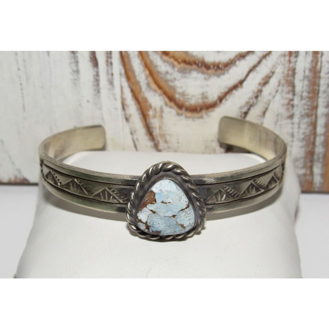 Navajo Golden Hills Turquoise Stacker Cuff Sterling Hand