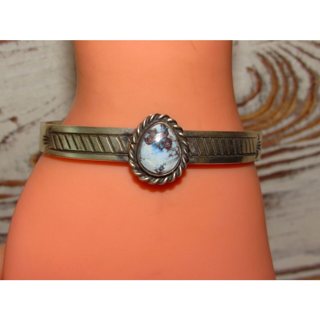 Navajo Golden Hills Turquoise Stacker Cuff Sterling Hand