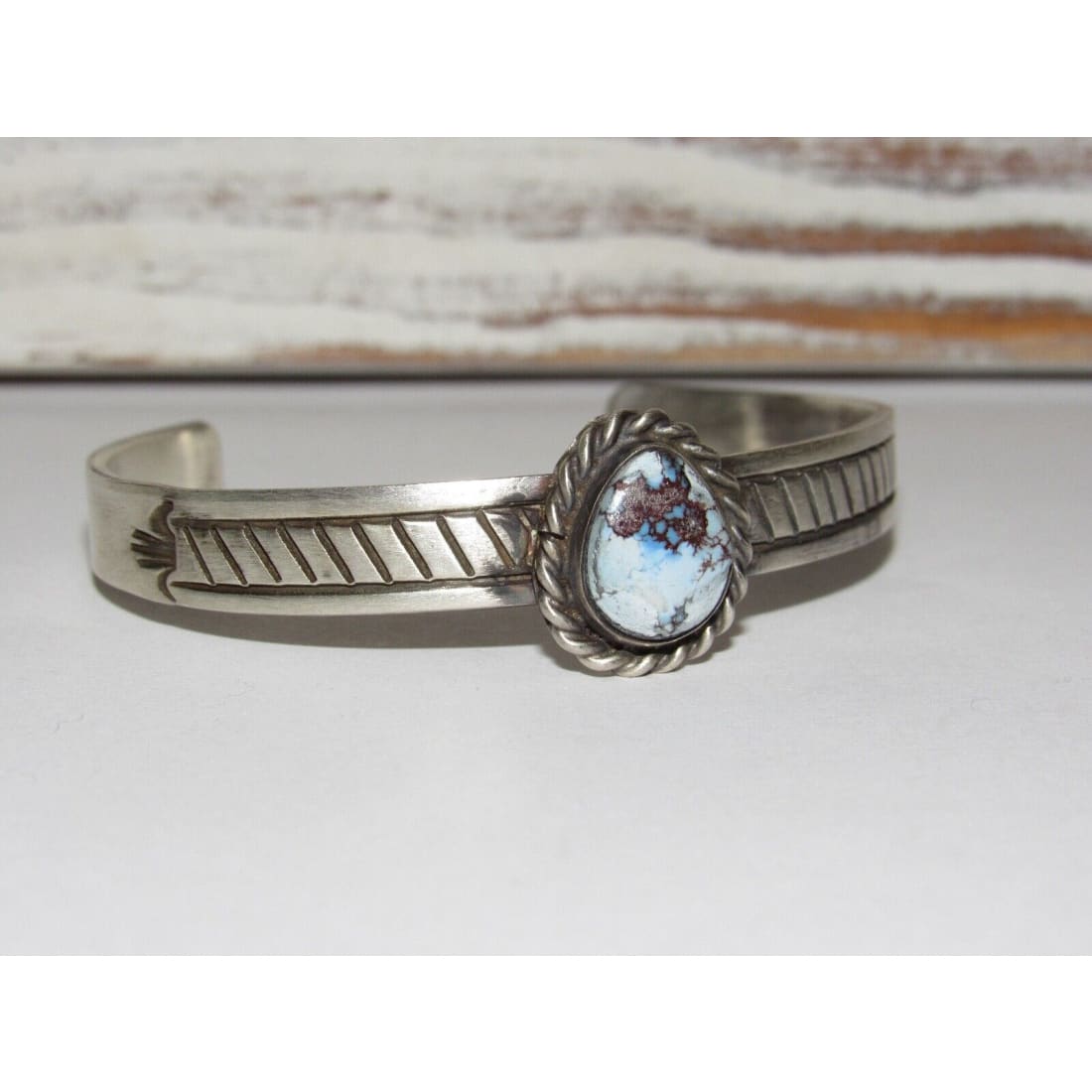 Navajo Golden Hills Turquoise Stacker Cuff Sterling Hand
